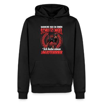 Jagdterrier mein Schutzengel Deutscher Jagdterrier - Männer Premium Bio Hoodie - Schwarz - Vorne - Nico (187cm)