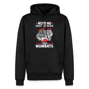 Redet über Wombat australisches Beuteltier - Männer Premium Bio Hoodie - Schwarz - Vorne - Nico (187cm)