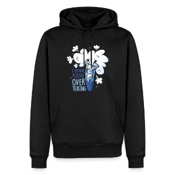 Science - I think you're overreacting - Men’s Premium Organic Hoodie - black - Front - Nico (187cm)
