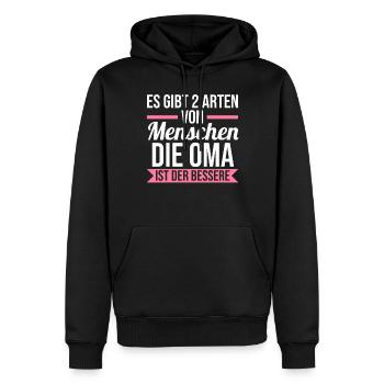 Großmutter Großmama Omi Oma - Männer Premium Bio Hoodie - Schwarz - Vorne - Nico (187cm)