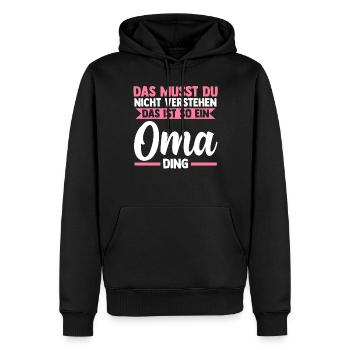 Großmutter Großmama Omi Oma - Männer Premium Bio Hoodie - Schwarz - Vorne - Nico (187cm)
