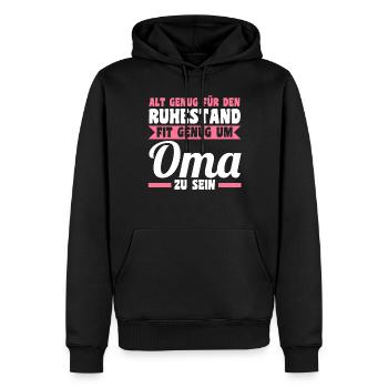Großmutter Rentnerin Großmama Ruhestand Omi Oma - Männer Premium Bio Hoodie - Schwarz - Vorne - Nico (187cm)