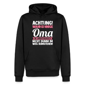 Großmutter Großmama Omi Oma - Männer Premium Bio Hoodie - Schwarz - Vorne - Nico (187cm)