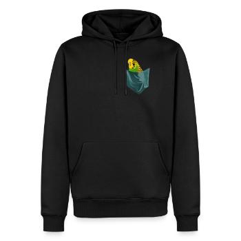 Budgerigar Chest Pocket Perruche Sac - Sweat à capuche Premium bio Homme - noir - Devant - Nico (187cm)