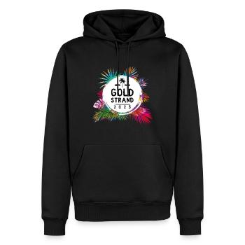 Sables dorés 2023 coloré - Sweat à capuche Premium bio Homme - noir - Devant - Nico (187cm)