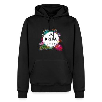 Crète 2023 coloré - Sweat à capuche Premium bio Homme - noir - Devant - Nico (187cm)