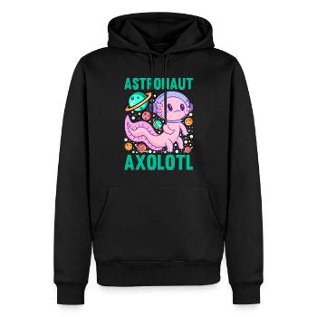 Axolotl Amant Drôle Astronaute Axolotl - Sweat à capuche Premium bio Homme - noir - Devant - Nico (187cm)