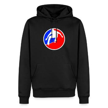 Logo du patinage - Sweat à capuche Premium bio Homme - noir - Devant - Nico (187cm)