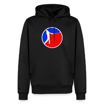 Golf Logo - Sweat à capuche Premium bio Homme - noir - Devant - Nico (187cm)