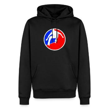 Logo du patinage - Sweat à capuche Premium bio Homme - noir - Devant - Nico (187cm)