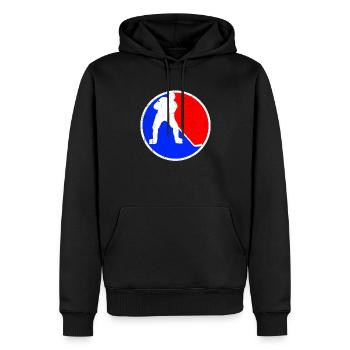 Logo du hockey sur glace - Sweat à capuche Premium bio Homme - noir - Devant - Nico (187cm)