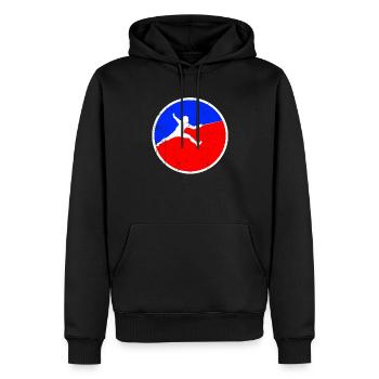 Fencing Logo - Men’s Premium Organic Hoodie - black - Front - Nico (187cm)