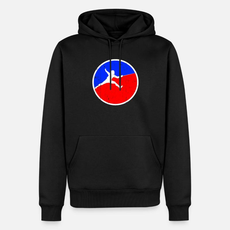 Logo de l’escrime - Sweat à capuche Premium bio Homme - noir