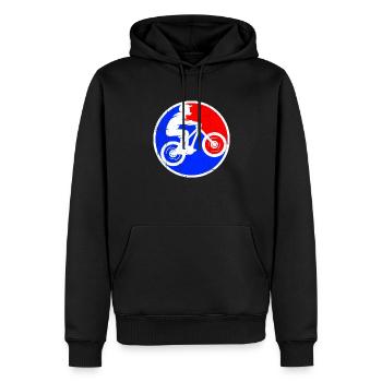Logo du vélo de montagne - Sweat à capuche Premium bio Homme - noir - Devant - Nico (187cm)