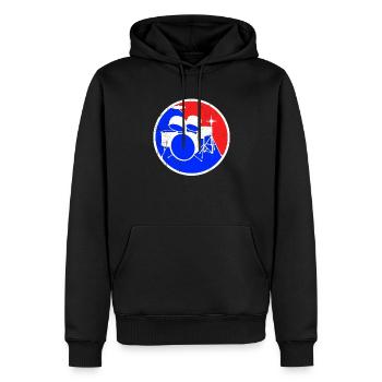 Logo de la batterie - Sweat à capuche Premium bio Homme - noir - Devant - Nico (187cm)