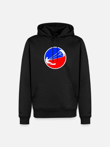 kite surf logo - Men’s Premium Organic Hoodie - black