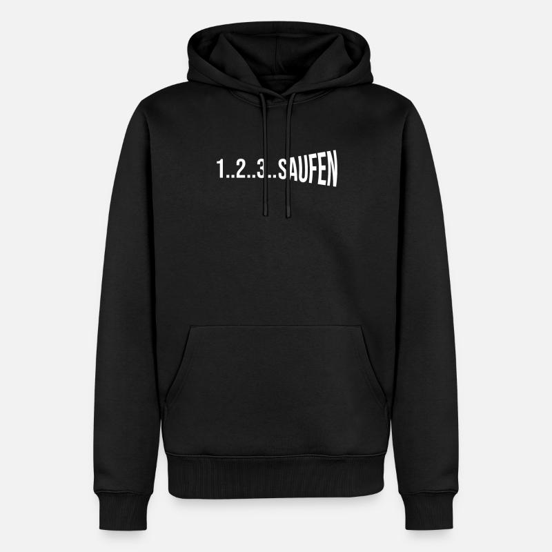 SAUFEN - Männer Premium Bio Hoodie - Schwarz