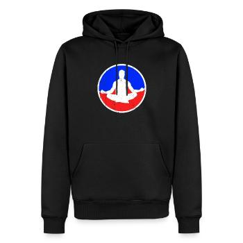 Logo de méditation - Sweat à capuche Premium bio Homme - noir - Devant - Nico (187cm)