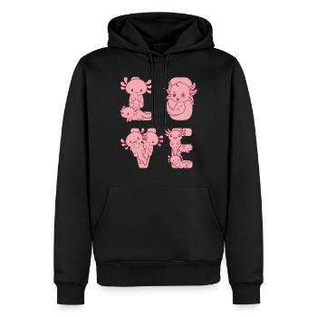 Axolotl Lover Axolotl LOVE Mignon Axolotl Kawaii Axo - Sweat à capuche Premium bio Homme - noir - Devant - Nico (187cm)