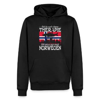 Ich muss nur nach Norwegen Skandinavien Norwegen - Männer Premium Bio Hoodie - Schwarz - Vorne - Nico (187cm)