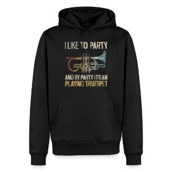 Trumpet Player Vintage Retro I - Männer Premium Bio Hoodie - Schwarz - Vorne - Nico (187cm)