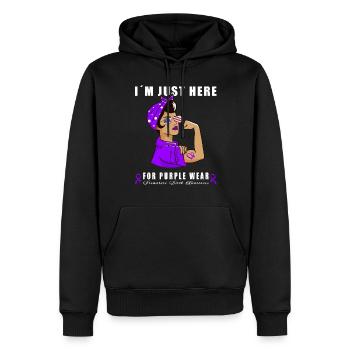 Frühgeburtsbewusstes Lila Schleife - Männer Premium Bio Hoodie - Schwarz - Vorne - Nico (187cm)