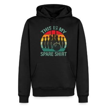 Bowling Smashing Pins - This Is My Spare - Männer Premium Bio Hoodie - Schwarz - Vorne - Nico (187cm)
