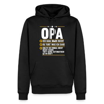 Großvater Großpapa Opi Opa - Männer Premium Bio Hoodie - Schwarz - Vorne - Nico (187cm)