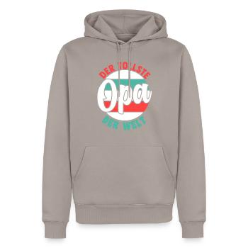 Großvater Großpapa Opi Opa - Männer Premium Bio Hoodie - Taupe - Vorne - Nico (187cm)