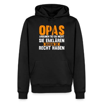 Großvater Großpapa Opi Opa - Männer Premium Bio Hoodie - Schwarz - Vorne - Nico (187cm)