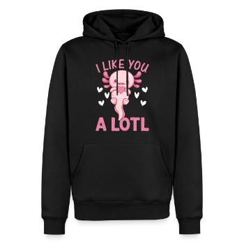 Axolotl - I Like You A Lotl - Kawaii Axolotl Funny - Männer Premium Bio Hoodie - Schwarz - Vorne - Nico (187cm)