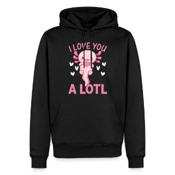 Axolotl Lover - Je t’aime A Lotl - Mignon Axolotl K - Sweat à capuche Premium bio Homme - noir - Devant - Nico (187cm)