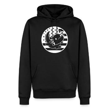 Axolotl American Flag Axolotl US Flag Axolotl - Ka - Männer Premium Bio Hoodie - Schwarz - Vorne - Nico (187cm)