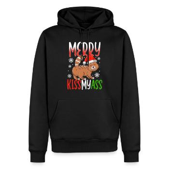 Merry Kissmyass - Men’s Premium Organic Hoodie - black - Front - Nico (187cm)