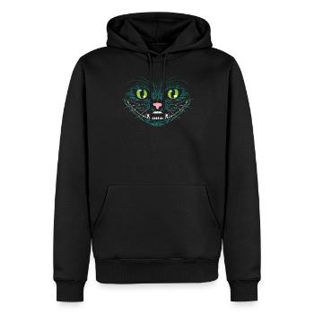 Chat Grin - Sweat à capuche Premium bio Homme - noir - Devant - Nico (187cm)