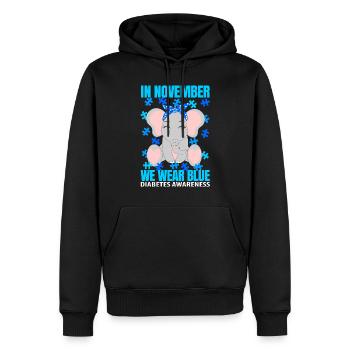 Diabetes awareness Diabetes type 1 - Men’s Premium Organic Hoodie - black - Front - Nico (187cm)