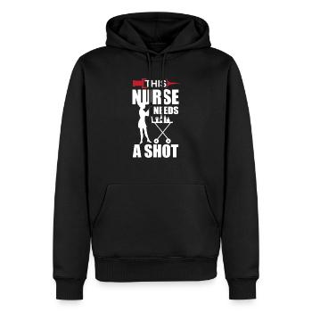 Cette infirmière a besoin d’un shooting - Sweat à capuche Premium bio Homme - noir - Devant - Nico (187cm)