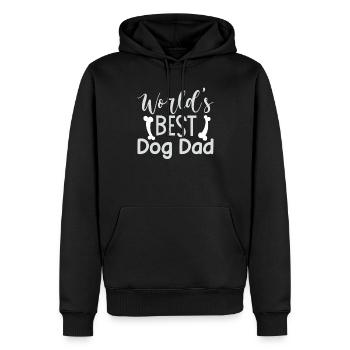 Der beste Hundepapa der Welt - Männer Premium Bio Hoodie - Schwarz - Vorne - Nico (187cm)
