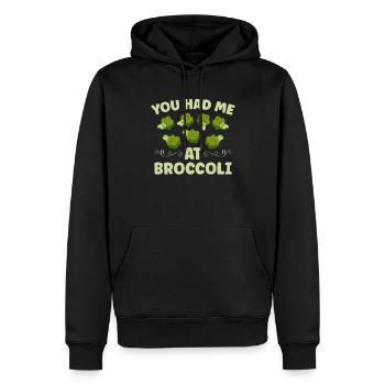 Vous m’avez eu au brocoli légumes végétariens - Sweat à capuche Premium bio Homme - noir - Devant - Nico (187cm)