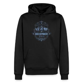 Une légende est née en décembre 2004 - Sweat à capuche Premium bio Homme - noir - Devant - Nico (187cm)