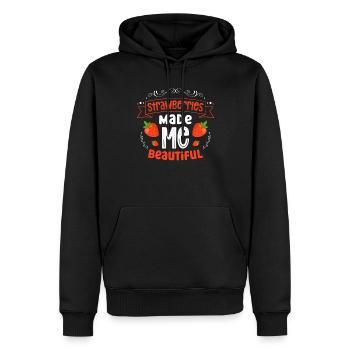 Erdbeeren Haben Mich Zu Einer Wunderschönen - Männer Premium Bio Hoodie - Schwarz - Vorne - Nico (187cm)
