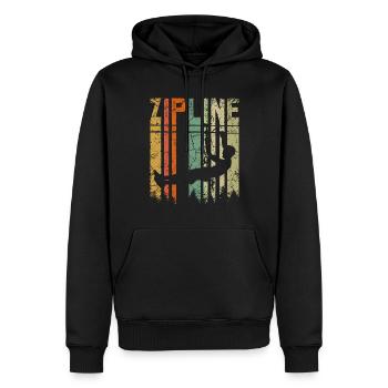 Tyrolienne vintage rétro - Sweat à capuche Premium bio Homme - noir - Devant - Nico (187cm)