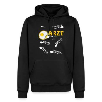 ARZT - Männer Premium Bio Hoodie - Schwarz - Vorne - Nico (187cm)