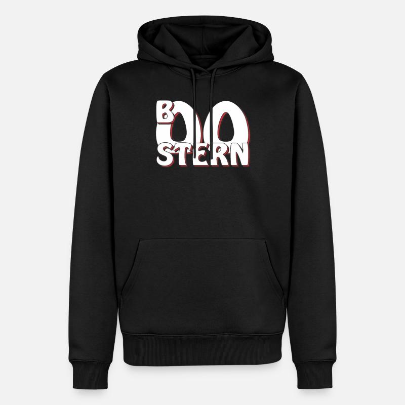 BOOSTERN - Männer Premium Bio Hoodie - Schwarz