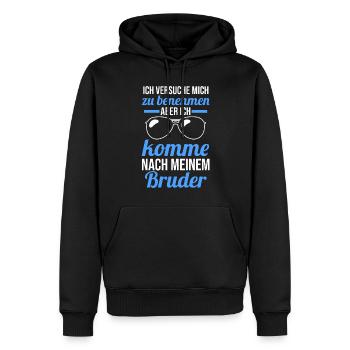 Geschwister Familie Brüder Bruder - Männer Premium Bio Hoodie - Schwarz - Vorne - Nico (187cm)