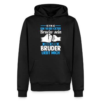 Geschwister Fäuste Familie Brüder Bruder - Männer Premium Bio Hoodie - Schwarz - Vorne - Nico (187cm)