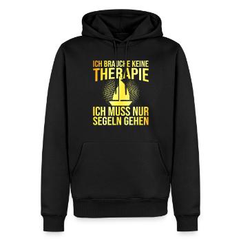 Segeln Therapie Spruch - Männer Premium Bio Hoodie - Schwarz - Vorne - Nico (187cm)