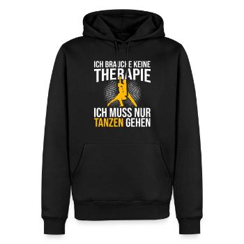 Tanzen Therapie Spruch - Männer Premium Bio Hoodie - Schwarz - Vorne - Nico (187cm)