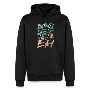 La terre sans art est juste hein - Sweat à capuche Premium bio Homme - noir - Devant - Nico (187cm)