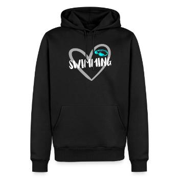Schwimmer Schwimmen Spruch - Männer Premium Bio Hoodie - Schwarz - Vorne - Nico (187cm)